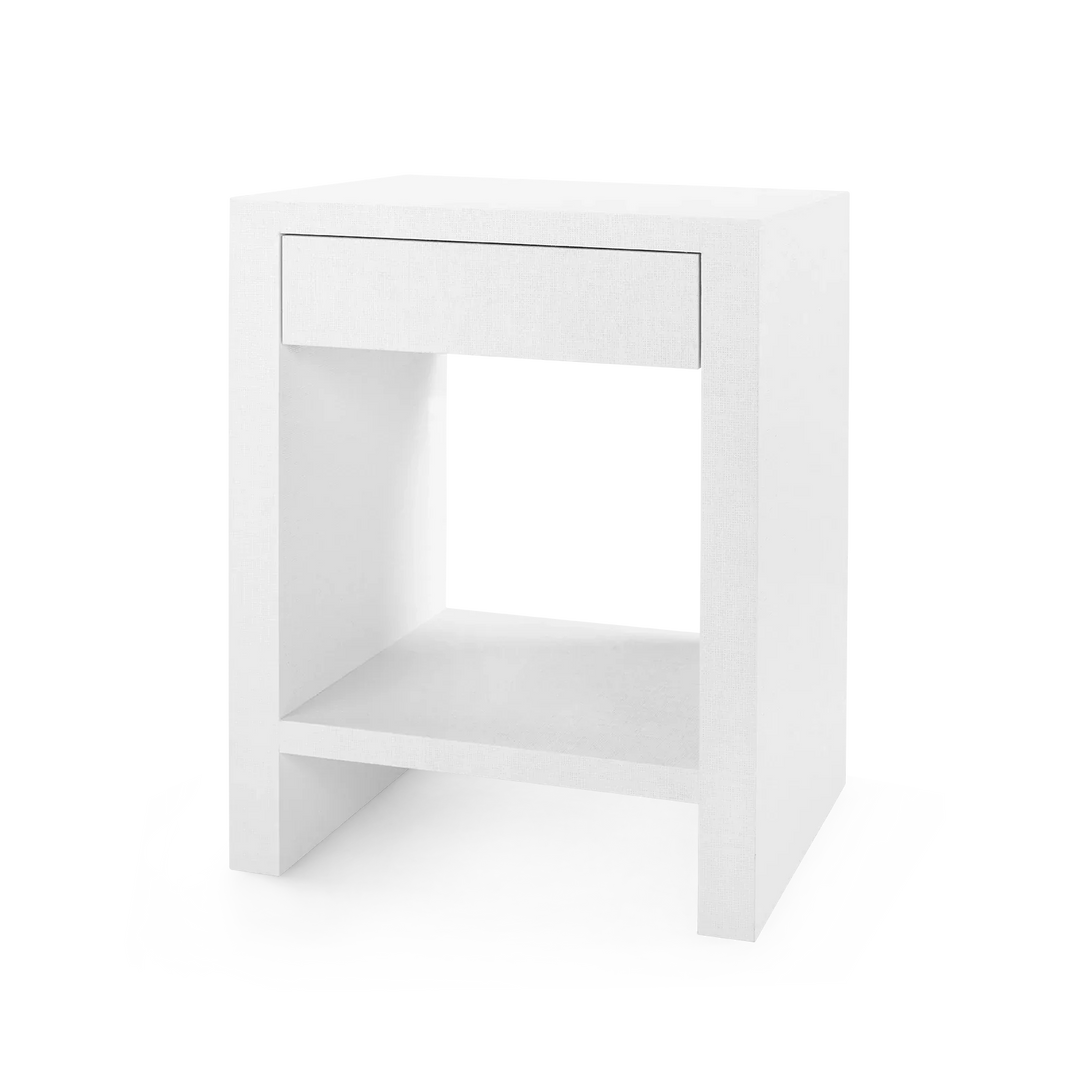 Morgan Grasscloth 1-Drawer Side Table