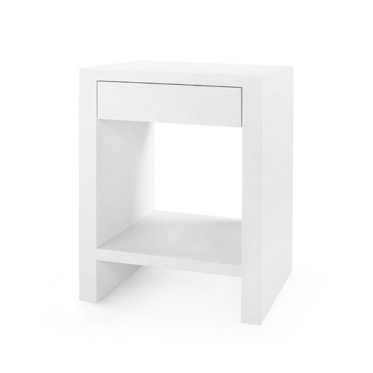 Morgan Grasscloth 1-Drawer Side Table