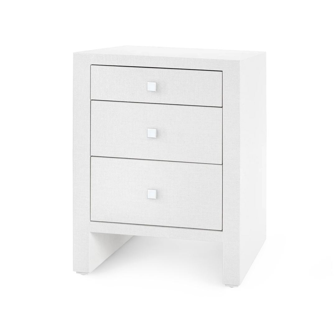 Morgan Grasscloth 3-Drawer Side Table