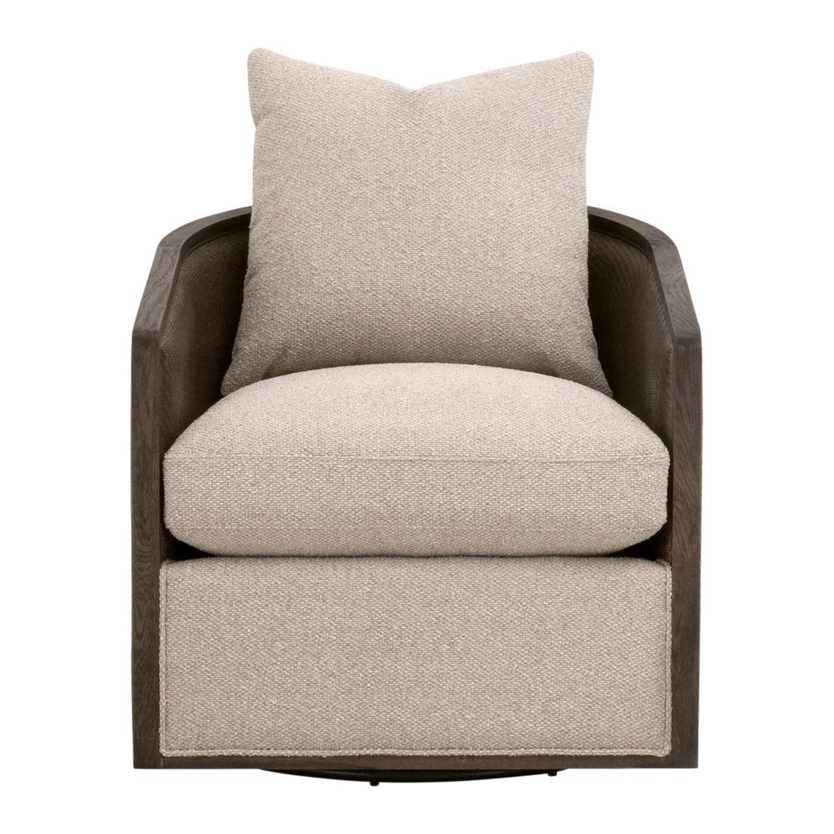 Essentials For Living - McGuire Swivel Club Chair - Jute - 6643.LGJUT/MBO | American Home Furniture