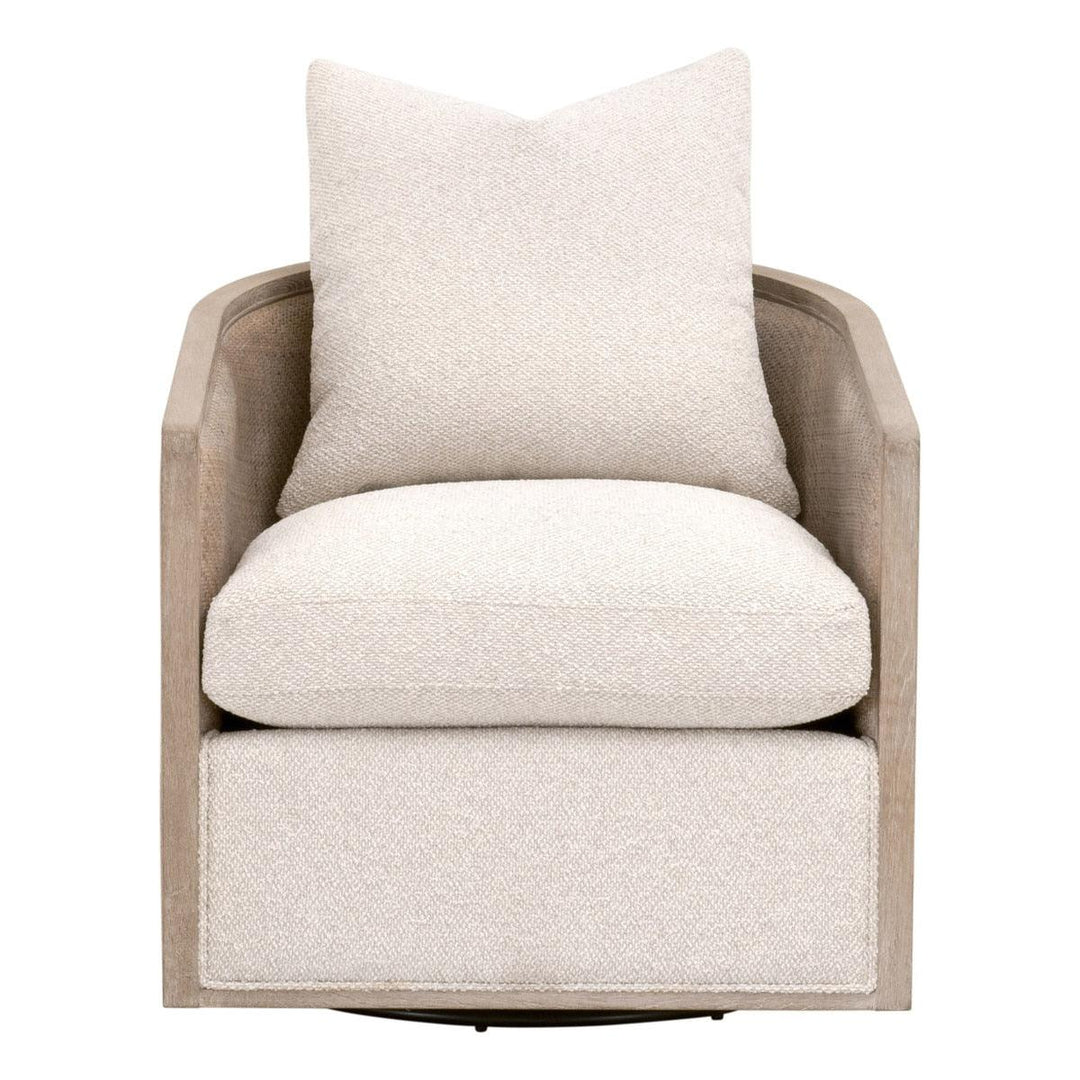 McGuire Swivel Club Chair - Linen - AmericanHomeFurniture