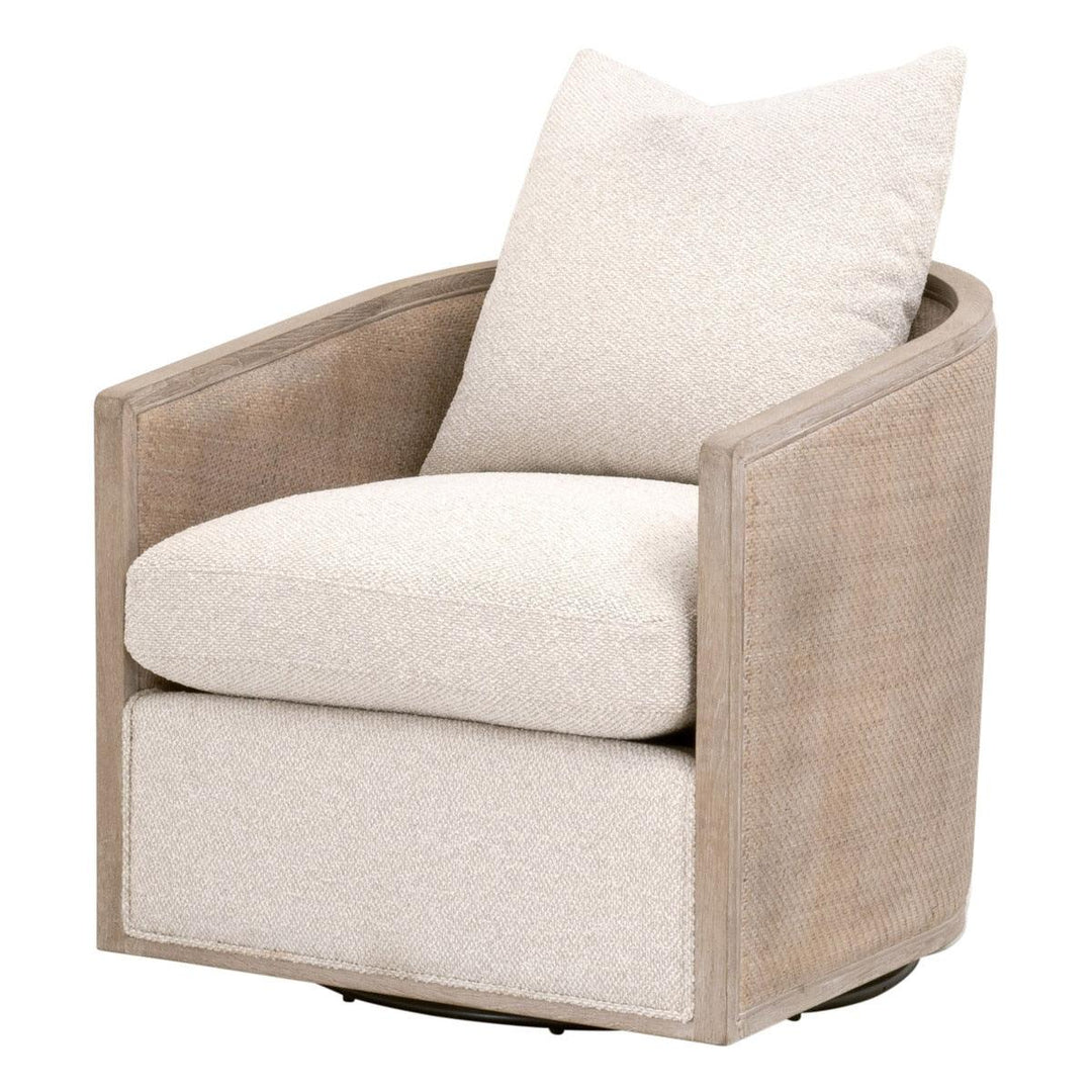 McGuire Swivel Club Chair - Linen - AmericanHomeFurniture
