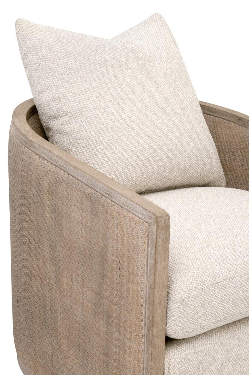 McGuire Swivel Club Chair - Linen - AmericanHomeFurniture