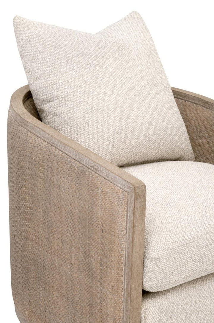 McGuire Swivel Club Chair - Linen - AmericanHomeFurniture