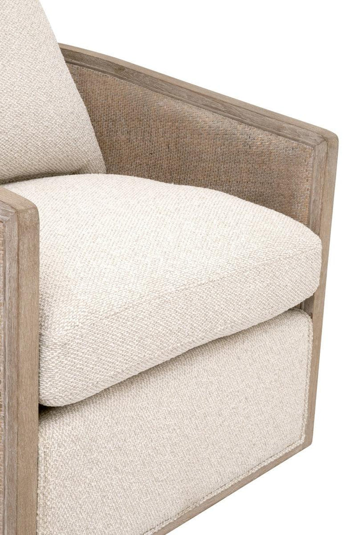 McGuire Swivel Club Chair - Linen - AmericanHomeFurniture