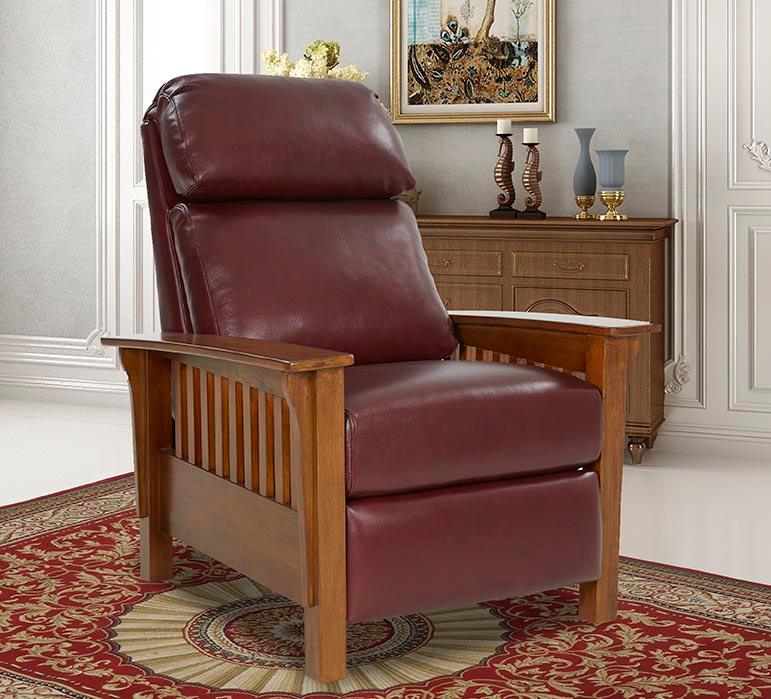 Mission Push Thru The Arms Recliner - AmericanHomeFurniture