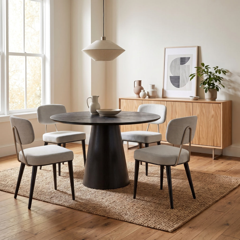 Mona Wood Round Dining Table