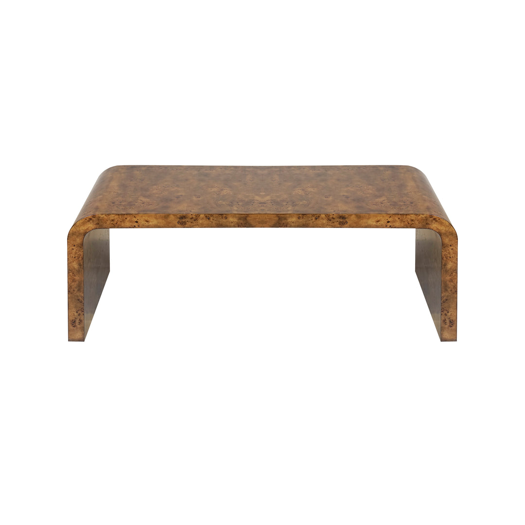 Dark Burlwood Waterfall Coffee Table - NEWBURY DBW