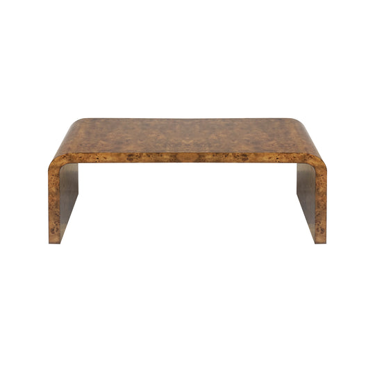 Dark Burlwood Waterfall Coffee Table - NEWBURY DBW