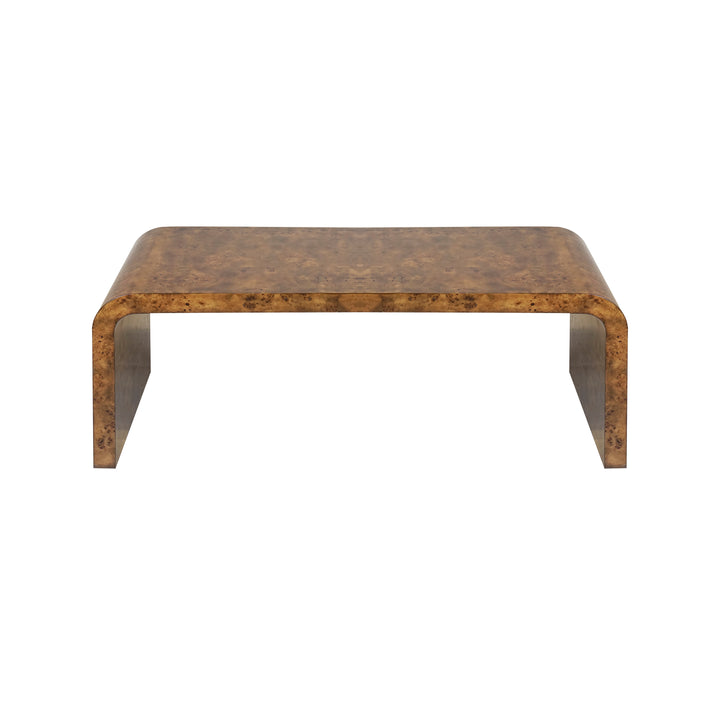 Dark Burlwood Waterfall Coffee Table - NEWBURY DBW