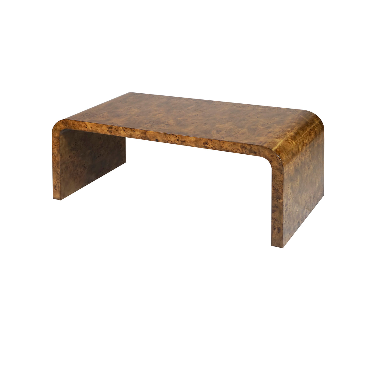 Dark Burlwood Waterfall Coffee Table - NEWBURY DBW