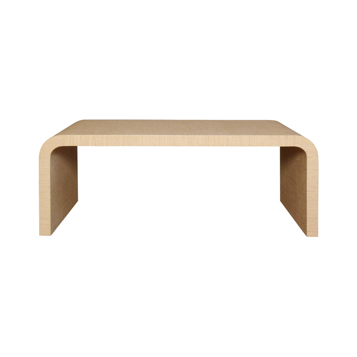 Waterfall Edge Coffee Table In Natural Grasscloth - NEWBURY NAT