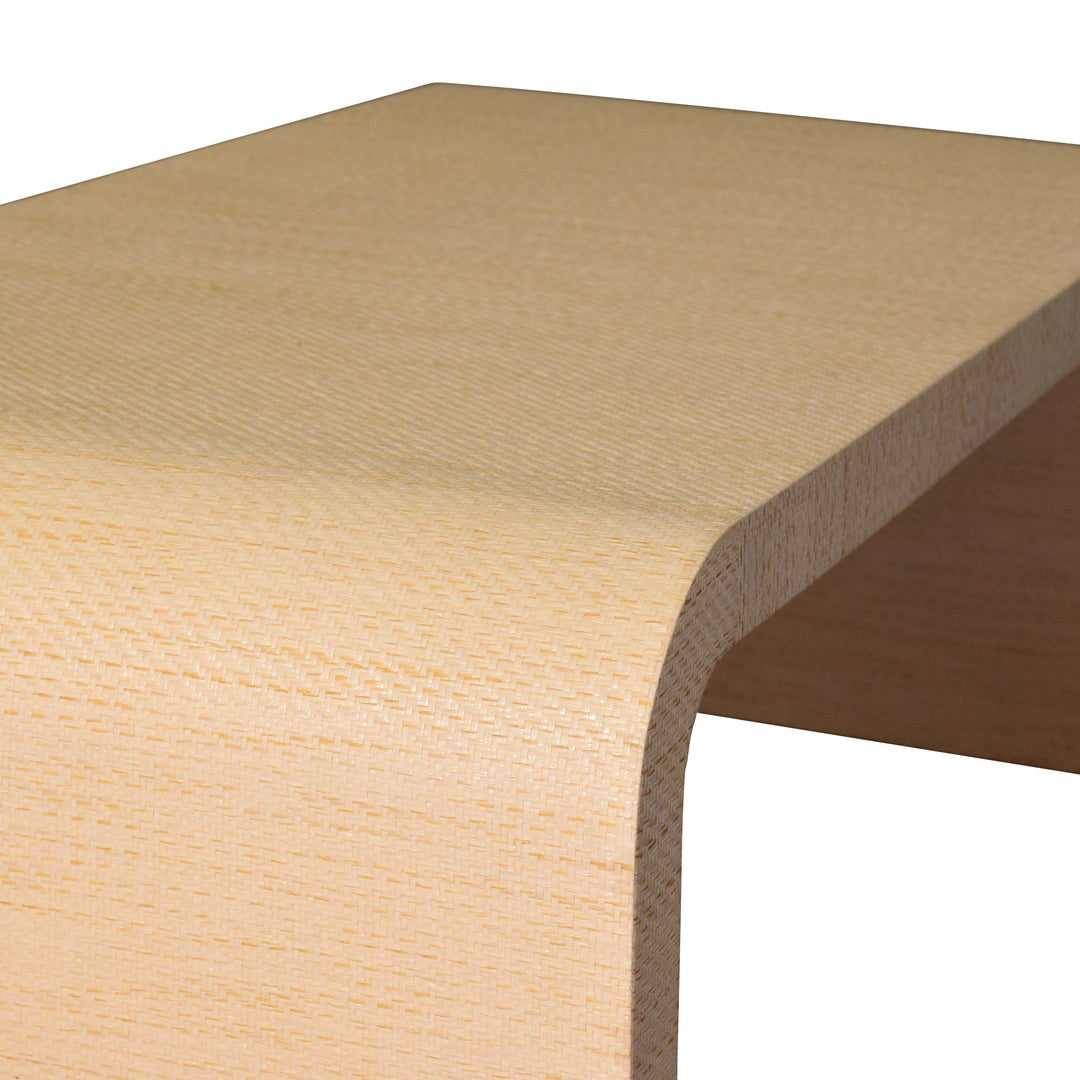 Waterfall Edge Coffee Table In Natural Grasscloth - NEWBURY NAT