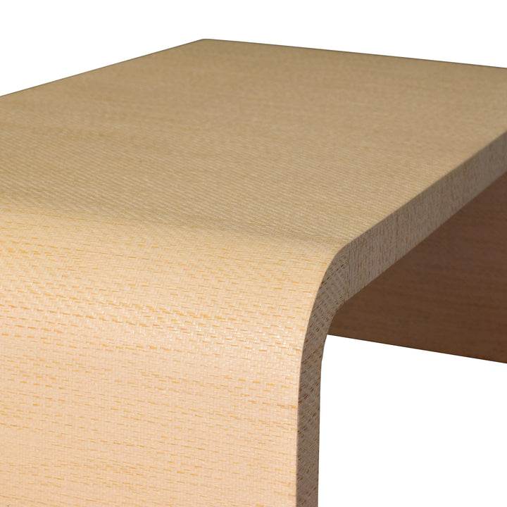 Waterfall Edge Coffee Table In Natural Grasscloth - NEWBURY NAT