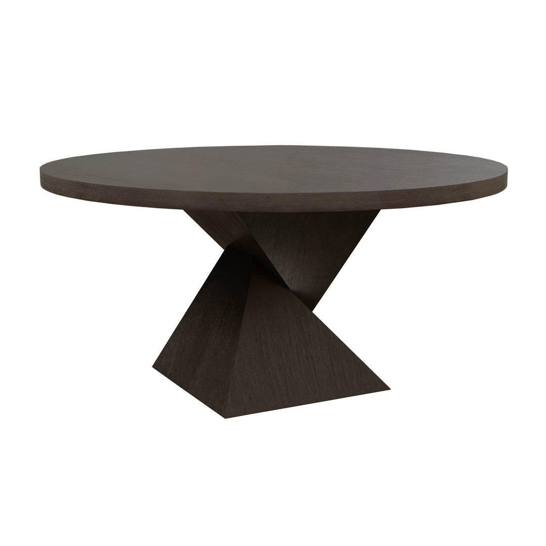 Sculptural Base Dining Table In Dark Espresso Oak - NEWPORT ES