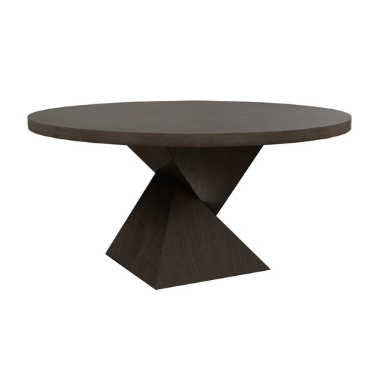 Sculptural Base Dining Table In Dark Espresso Oak - NEWPORT ES