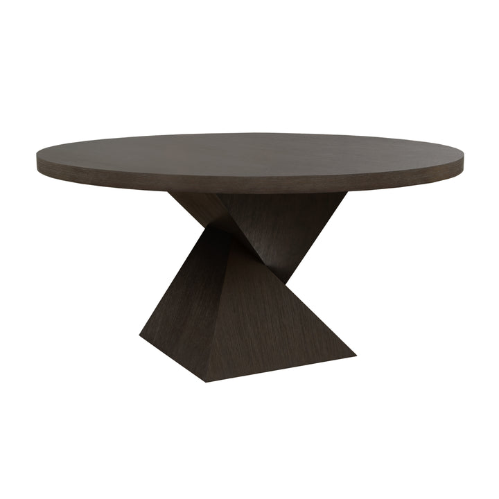 Sculptural Base Dining Table In Dark Espresso Oak - NEWPORT ES