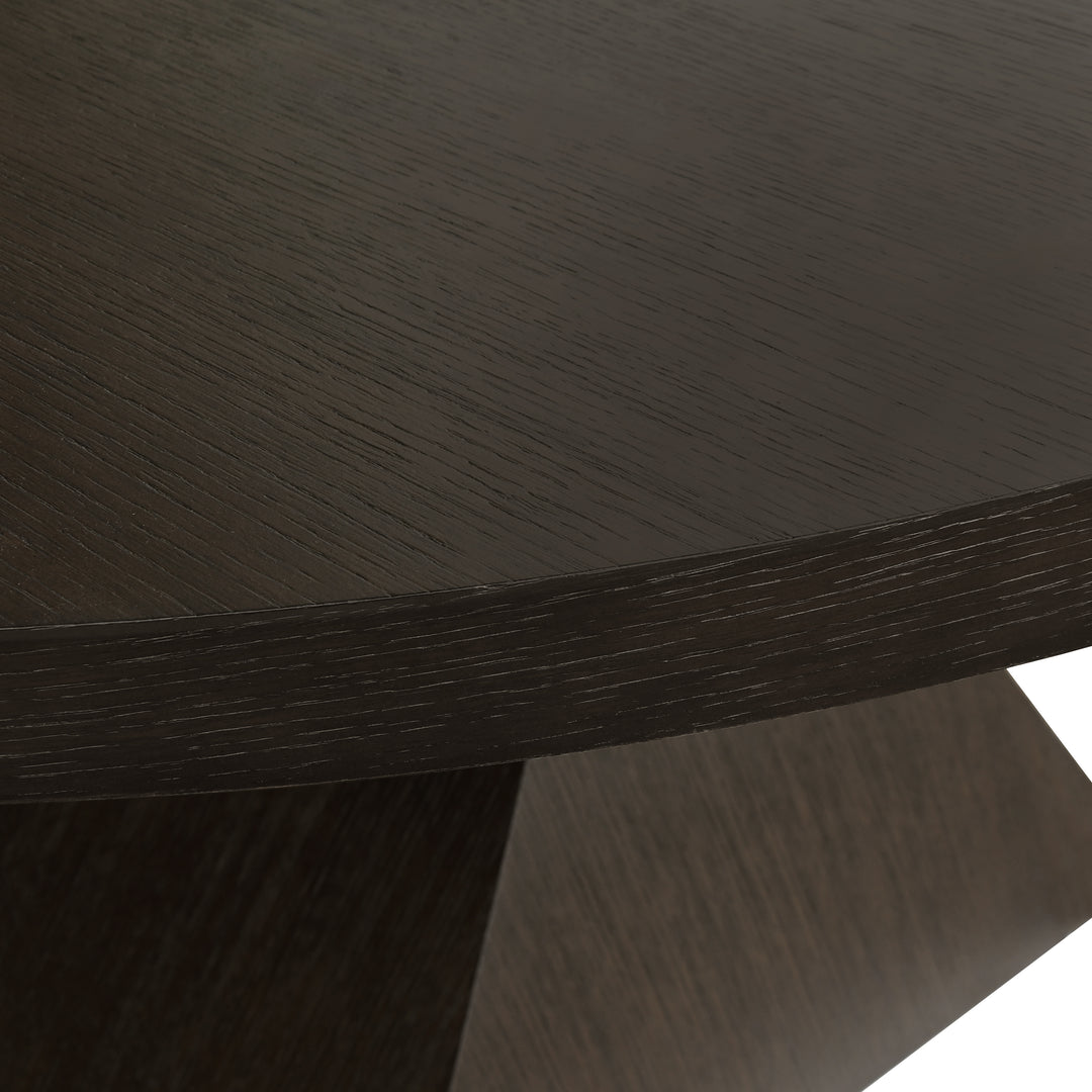 Sculptural Base Dining Table In Dark Espresso Oak - NEWPORT ES