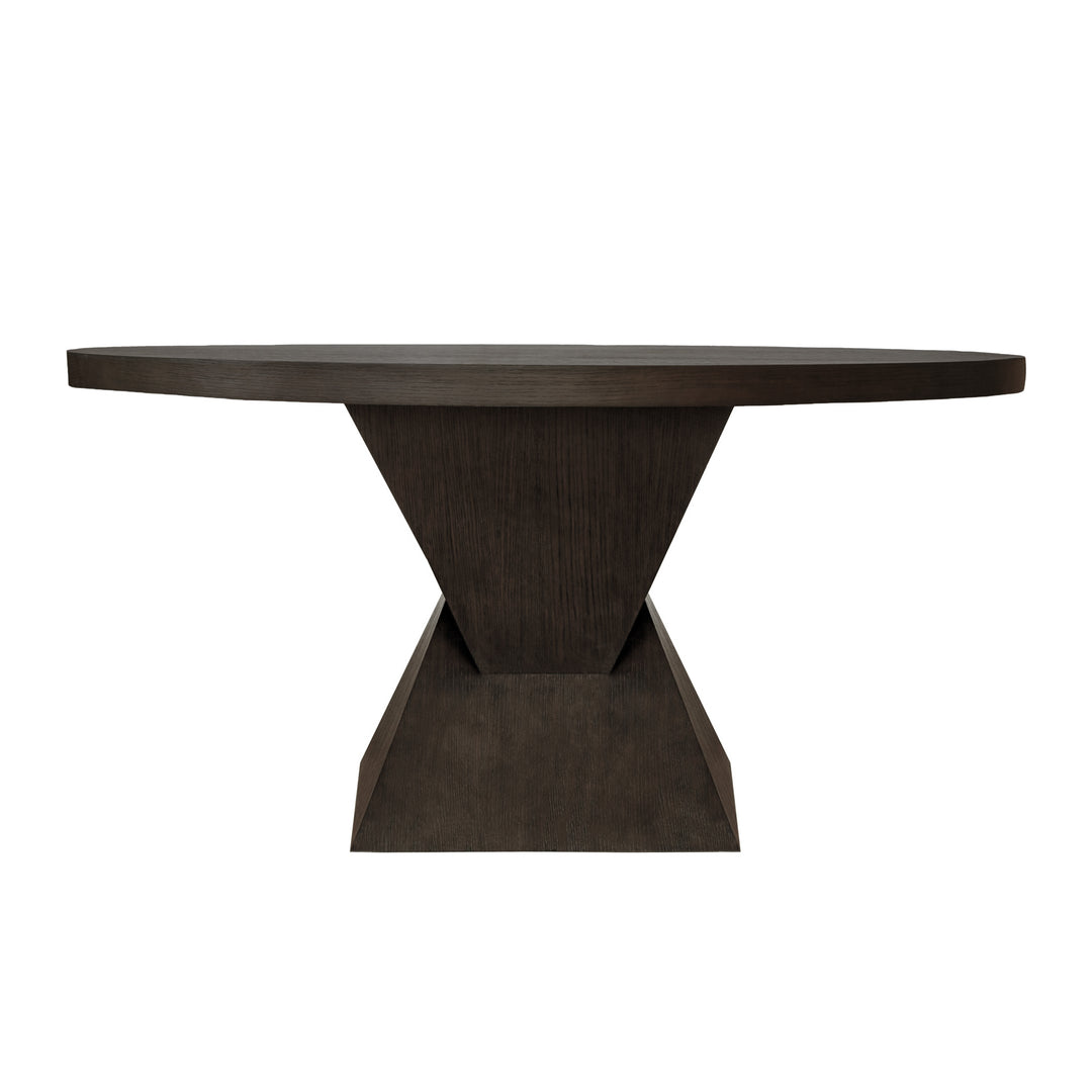 Sculptural Base Dining Table In Dark Espresso Oak - NEWPORT ES