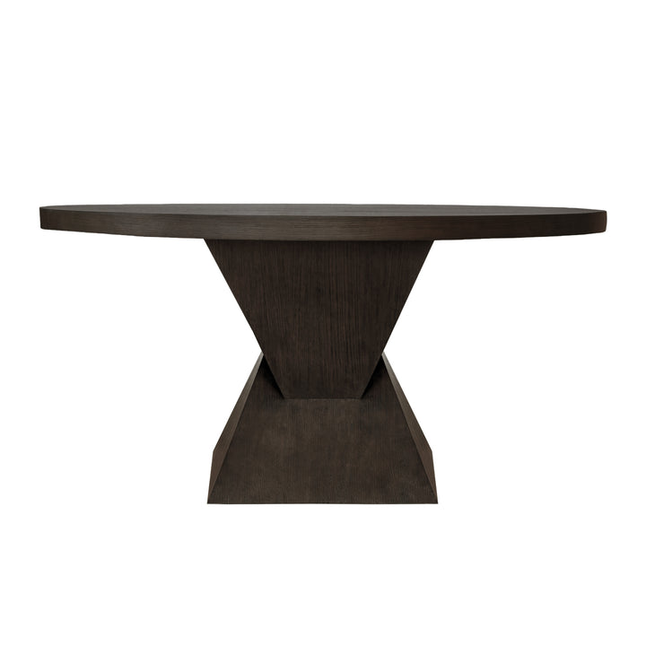 Sculptural Base Dining Table In Dark Espresso Oak - NEWPORT ES