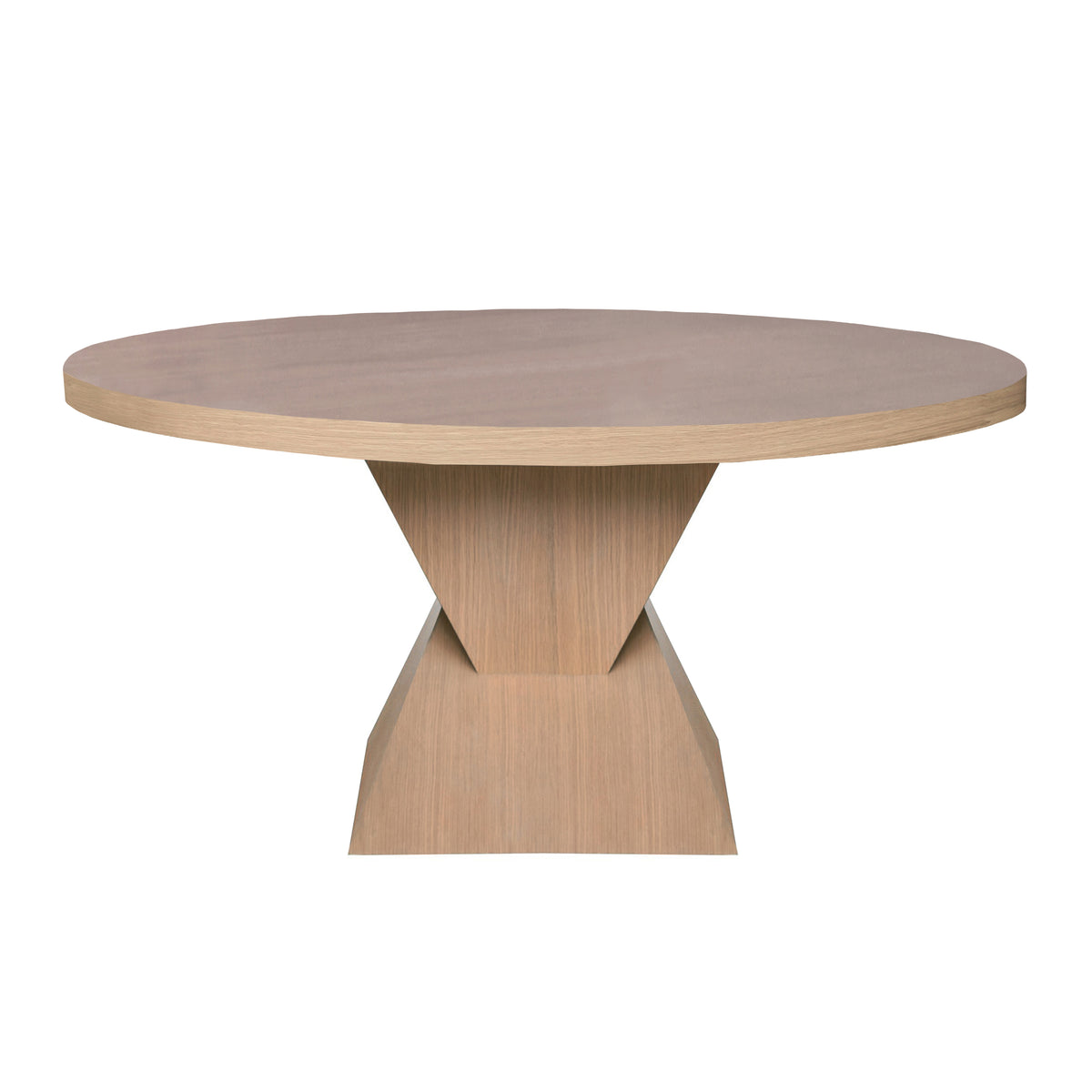 Sculptural Base Dining Table In Natural Oak - NEWPORT NO