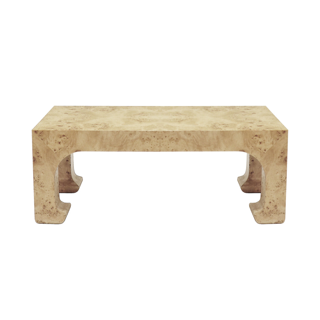 Pagoda Style Coffee Table In Burl Wood - NICOLA BW