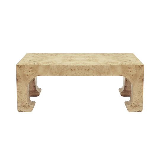 Pagoda Style Coffee Table In Burl Wood - NICOLA BW