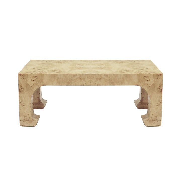 Pagoda Style Coffee Table In Burl Wood - NICOLA BW