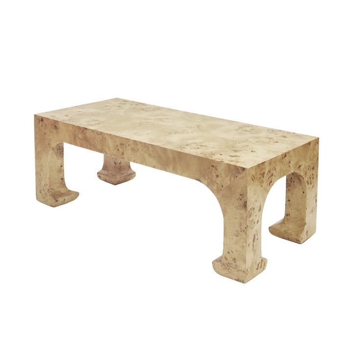 Pagoda Style Coffee Table In Burl Wood - NICOLA BW