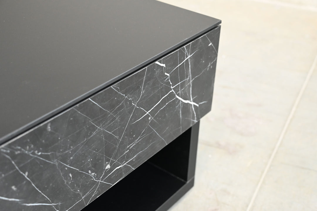 American Home Furniture | Mobital - LOFT Night Stand Nero Marquina Marble Drawer