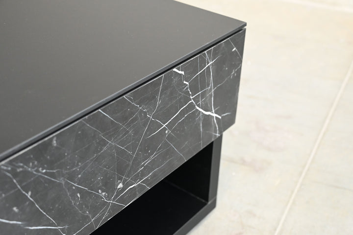 American Home Furniture | Mobital - LOFT Night Stand Nero Marquina Marble Drawer