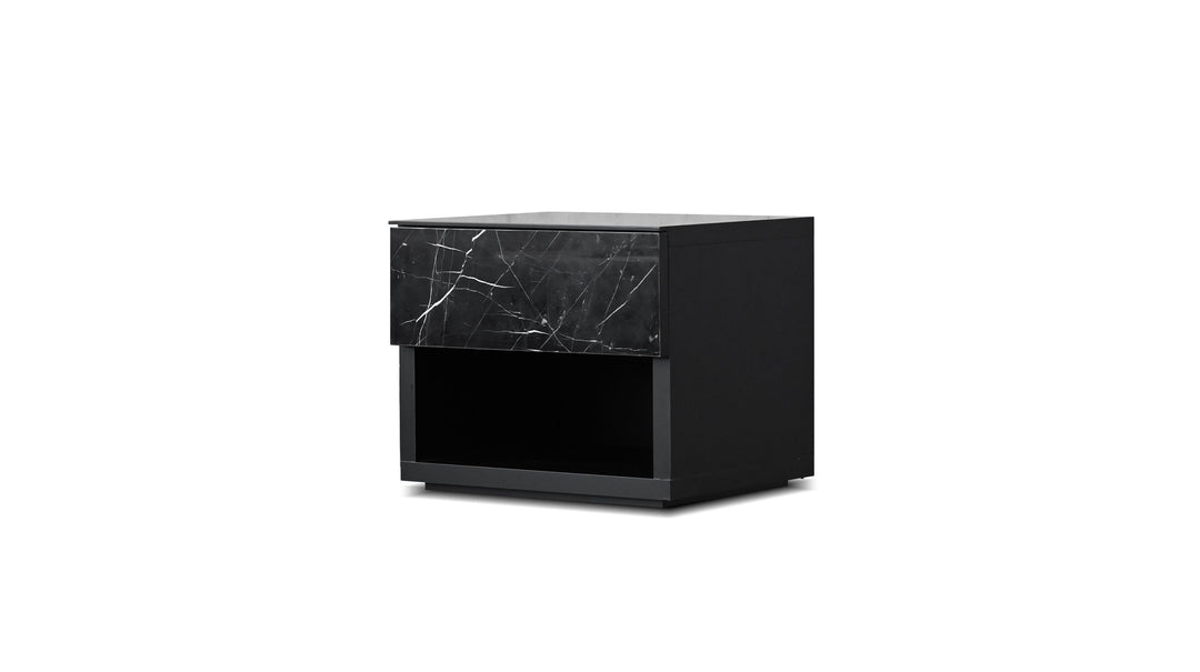 American Home Furniture | Mobital - LOFT Night Stand Nero Marquina Marble Drawer