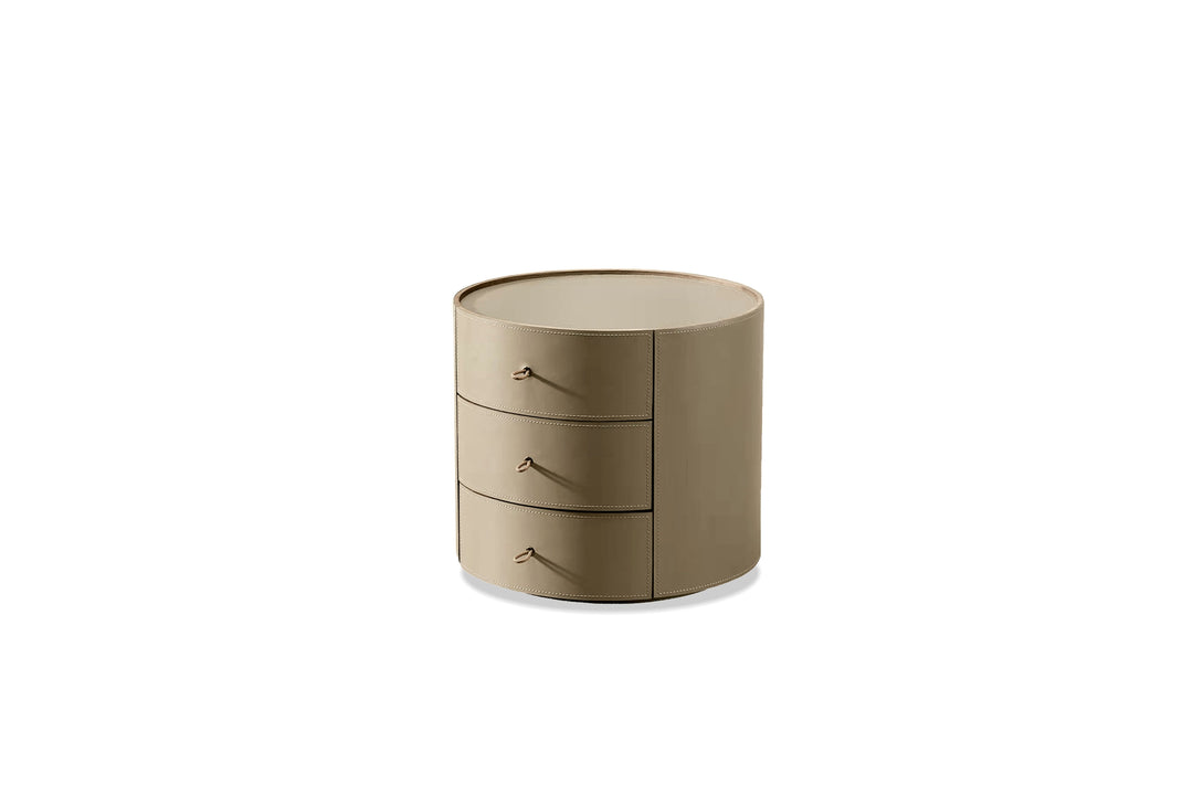 American Home Furniture | Mobital - NERU Side Table Round 3-Drawer