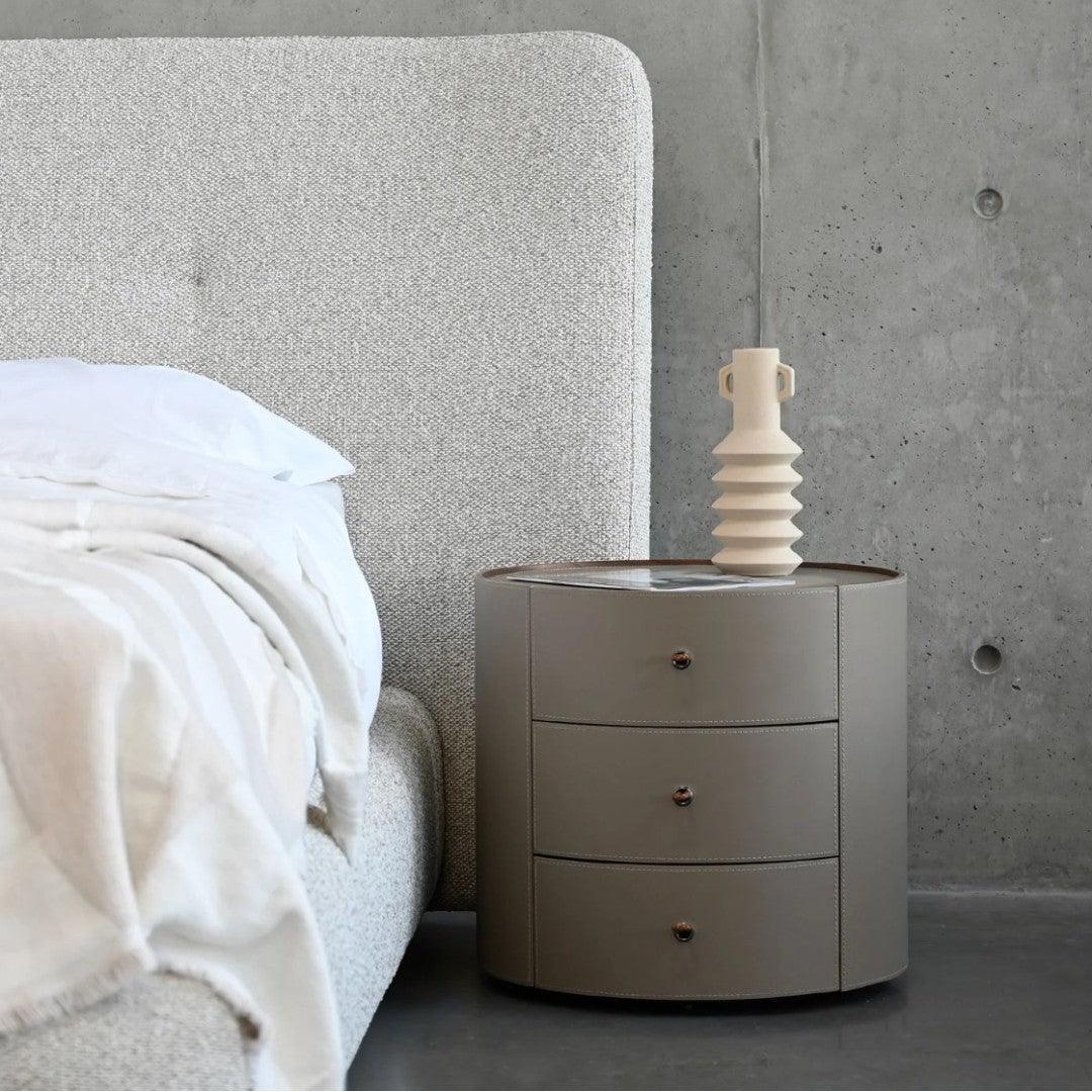 NERU Side Table Round 3-Drawer - AmericanHomeFurniture