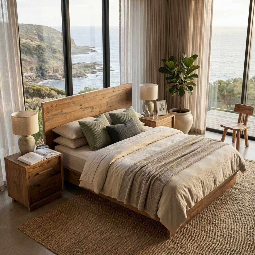 Nevada Queen Bed - Dark Driftwood