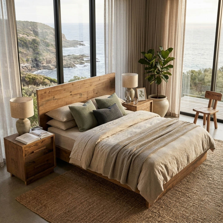Nevada Queen Bed - Dark Driftwood