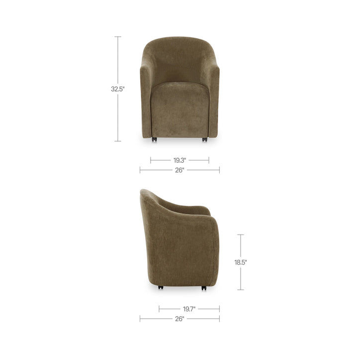 Drava Rolling Dining Chair - Set Of 2