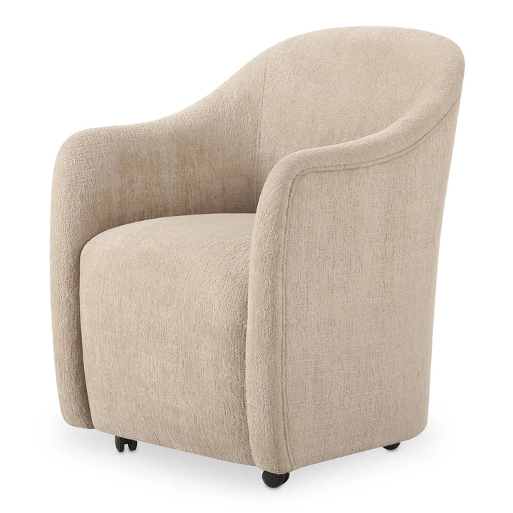 Drava Rolling Dining Chair Beige - Set of 2
