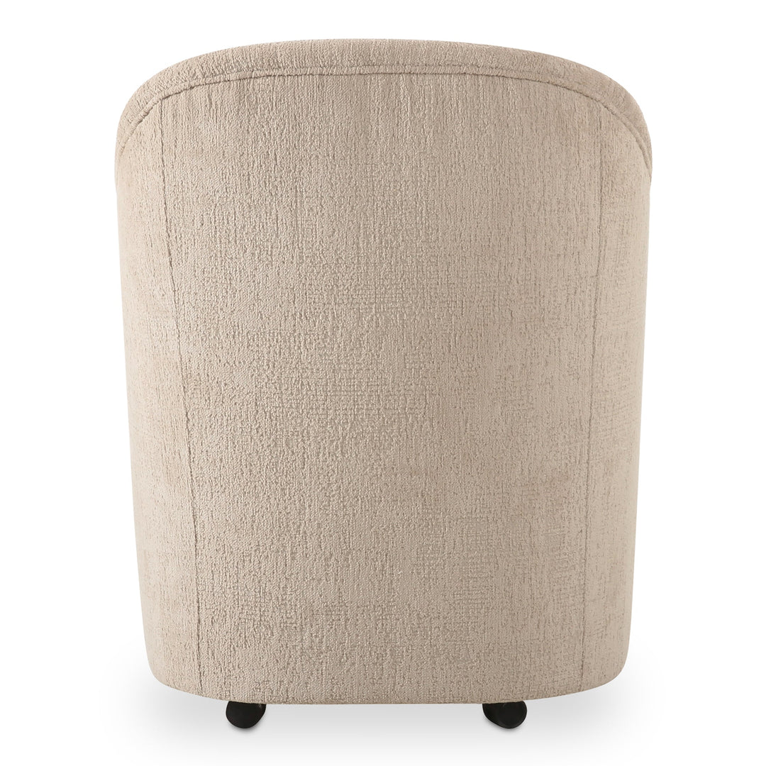 Drava Rolling Dining Chair Beige - Set of 2