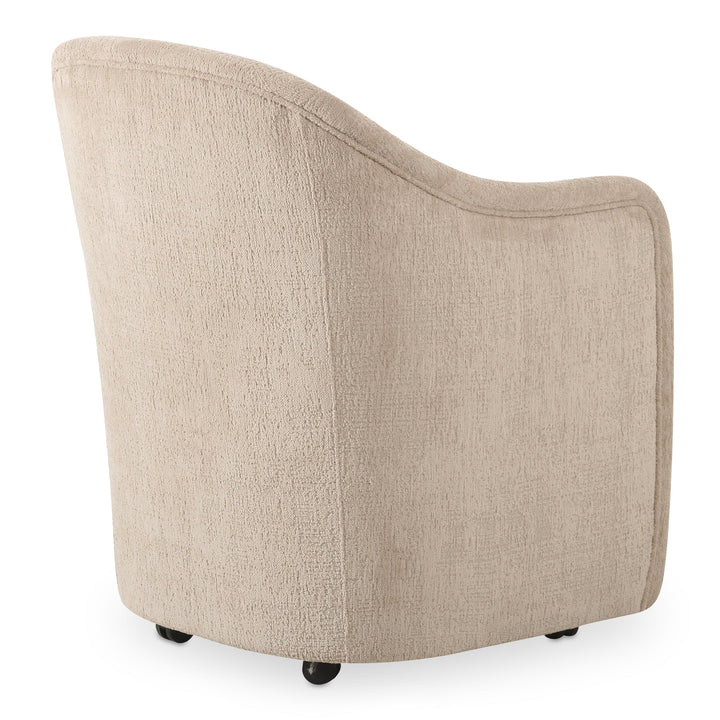 Drava Rolling Dining Chair Beige - Set of 2
