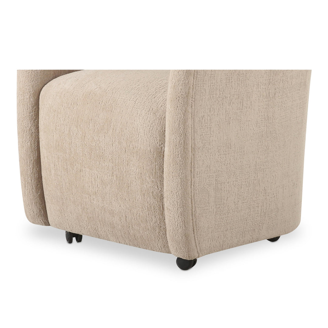 Drava Rolling Dining Chair Beige - Set of 2