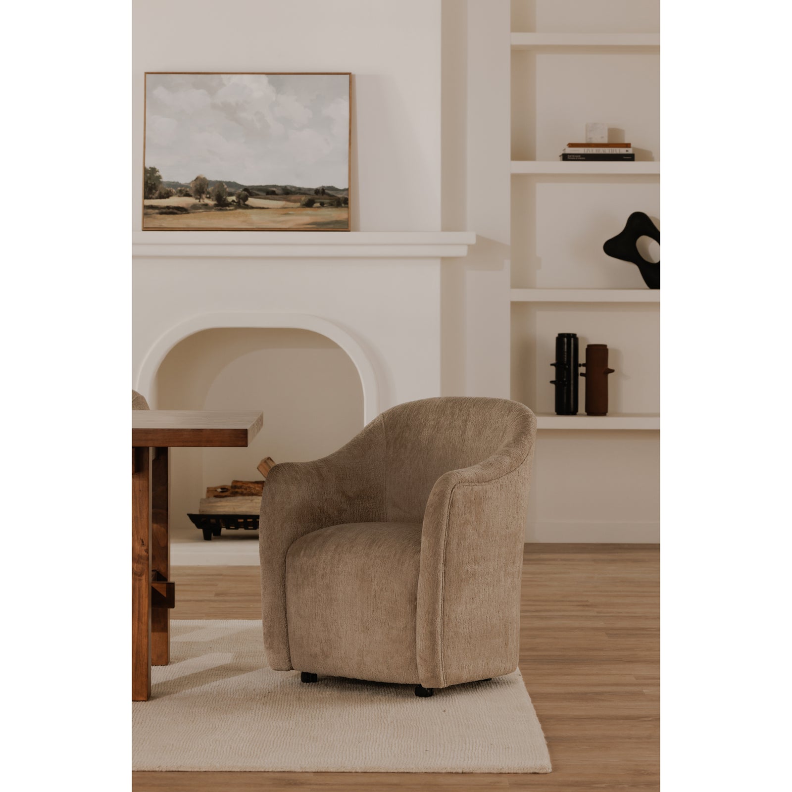 Moe's Home Collection - Drava Rolling Dining Chair Beige - Set of 2 - OA-1034-34 | American Home Furniture