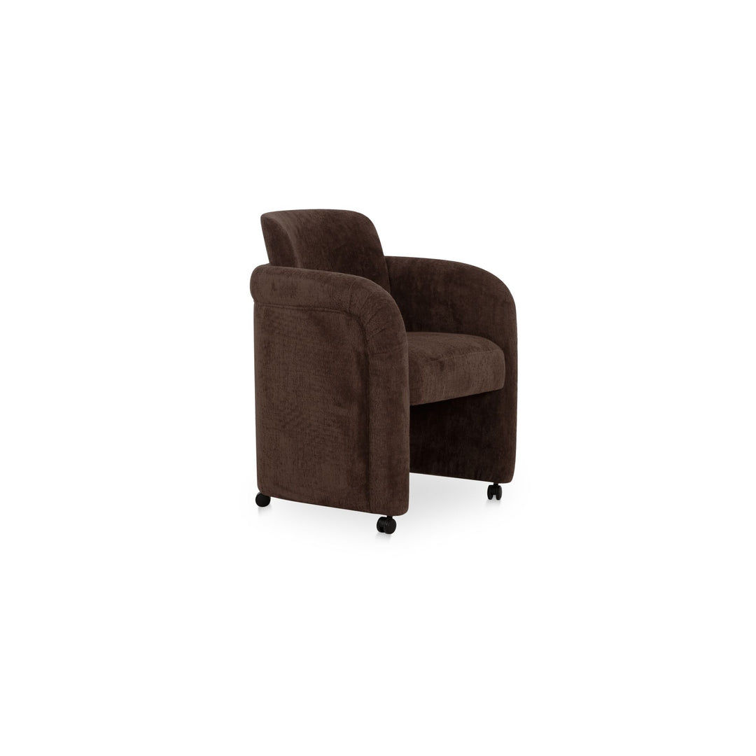 Moe's Home Collection - Mesto Rolling Dining Chair Dark Brown - Set of 2 - OA-1035-20 | American Home Furniture