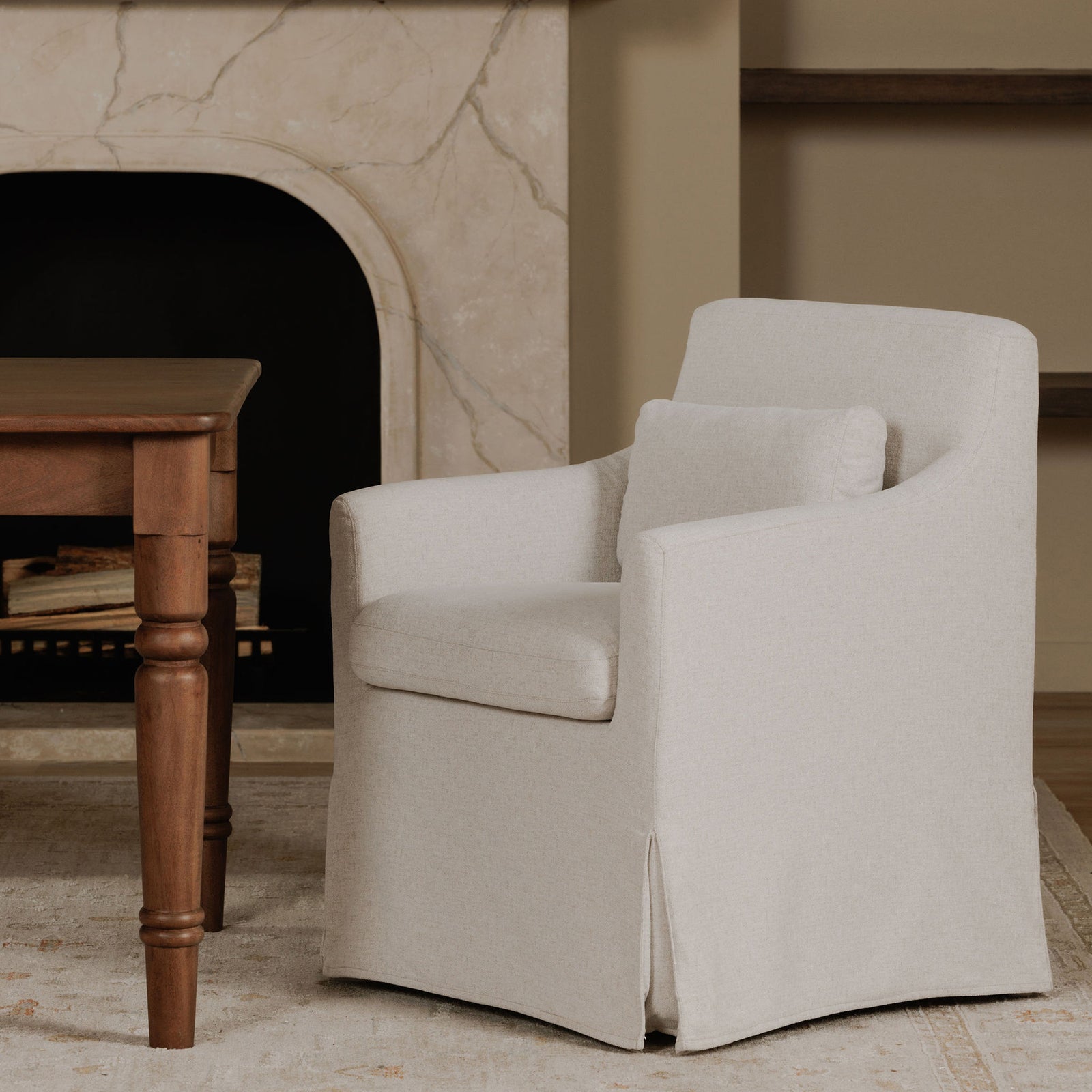 American Home Furniture Moe's Home Collection Lydia Slipcover Dining Chair - Set of 2