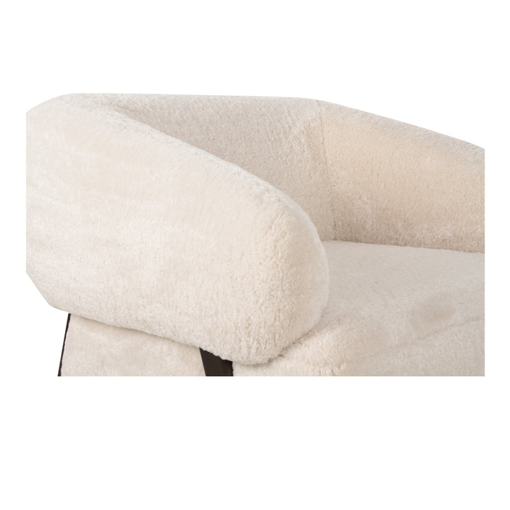 Moe's Home Collection - Devlin Lounge Chair Cream Faux Fur - OA-1061-05 | American Home Furniture