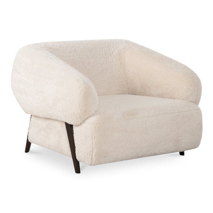 Moe's Home Collection - Devlin Lounge Chair Cream Faux Fur - OA-1061-05 | American Home Furniture