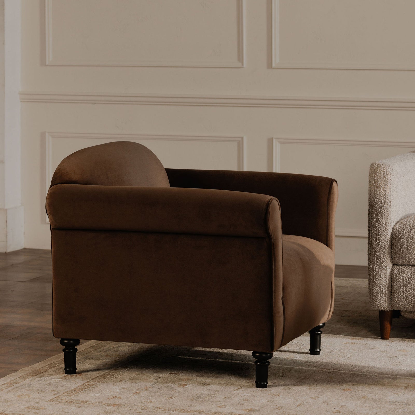 Moe's Home Collection - Harmony Accent Chair Dark Brown Faux Mohair - OA-1063-20 | American Home Furniture