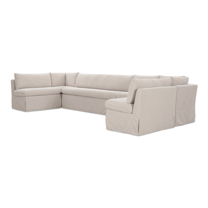 Moe's Home Collection - Fable Slipcover Dining Banquette U-Shape Beige 168In - OA-1066-34 | American Home Furniture