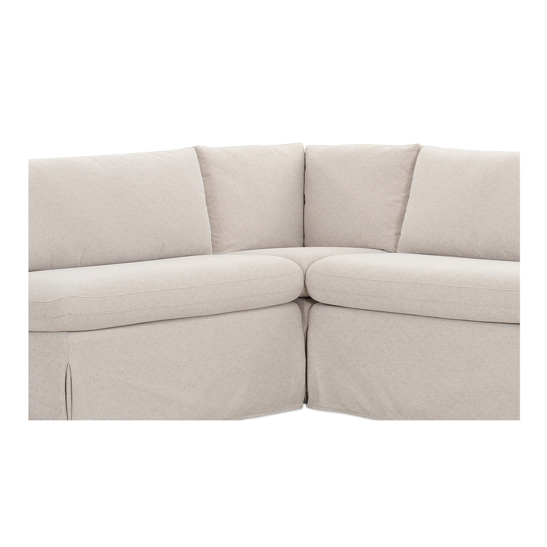 Moe's Home Collection - Fable Slipcover Dining Banquette L-Shape Beige  100.5In - OA-1068-34 | American Home Furniture