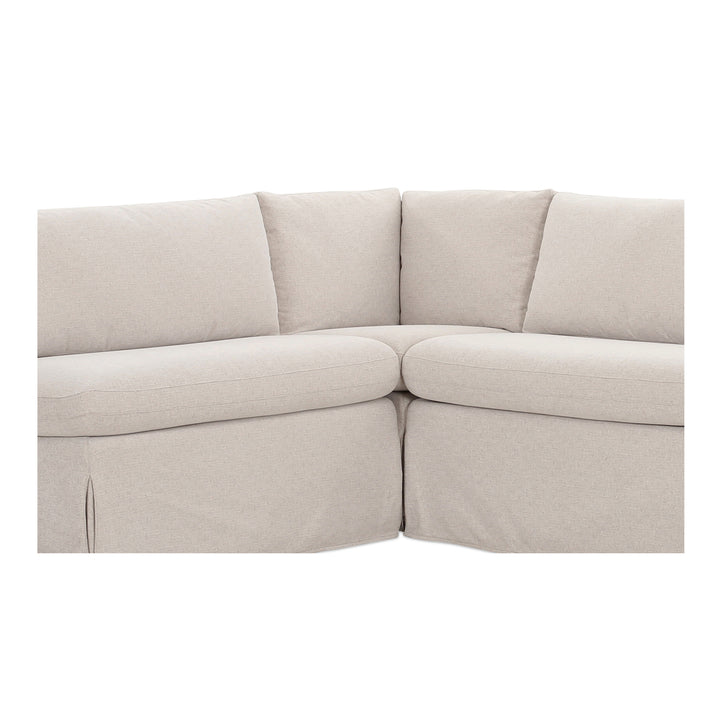Moe's Home Collection - Fable Slipcover Dining Banquette L-Shape Beige  100.5In - OA-1068-34 | American Home Furniture